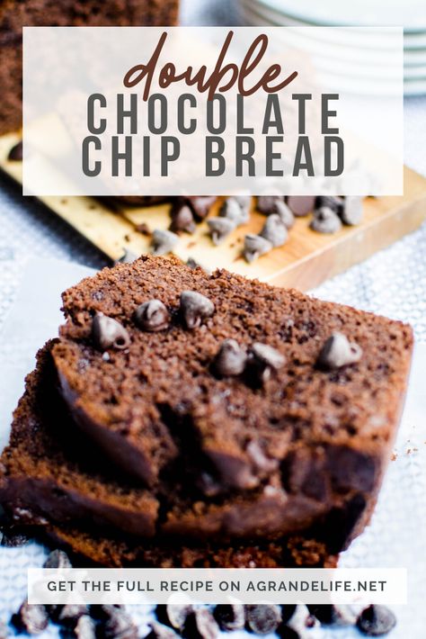 Chocolate Chip Quick Bread Recipes, Double Chocolate Chip Bread, Chocolate Chocolate Chip Bread, Chocolate Chip Bread Machine Recipes, Chocolate Quick Bread Recipes, Chocolate Chip Quick Bread, Double Chocolate Chip Cake, Basic Quick Bread Recipe, Protein Bread Recipe