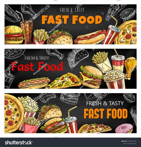 Fast Food Advertising Poster, Food Banner Design Restaurant, Burger Banner Design, Fast Food Banner Design, Burger Menu Ideas Graphic Design, Coffee Shop Logo Design, Food Menu Template, Mexican Tacos, Food Banner