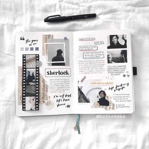 Tv Show Journal Ideas, Journal Tv Shows, Tv Show Bullet Journal, Tv Show Journal, Tv Journal, Mystery Tv Shows, Notebook Layout, Movie Journal, Film Journal