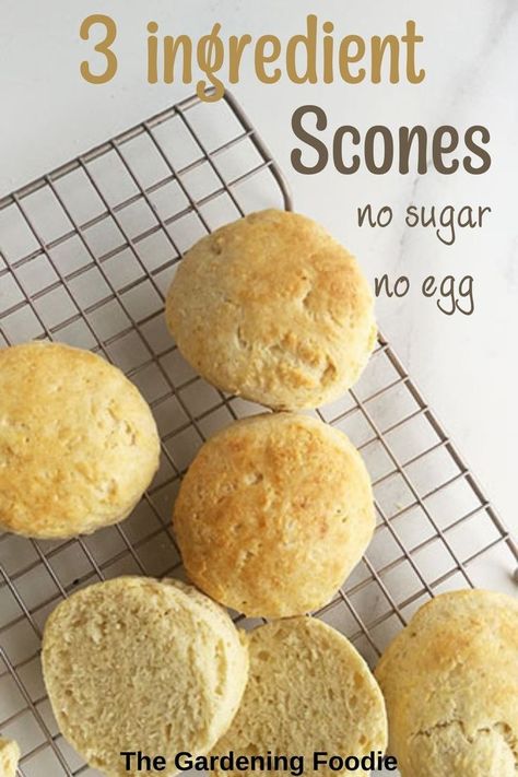 Enjoy a batch of buttery 3 ingredient scones, prepared and baked in under 30 minutes! A classic recipe super easy to make, plus my secret tip for light, soft, perfect scones every time. 3 Ingredient Scones, Cheese Scone Recipes, Drop Scones, Scones Recipe Easy, Scones Easy, Cheese Scones, 3 Ingredient Recipes, Easy Eat, Food Carving