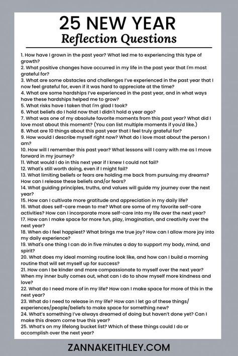 25 New Year Reflection Questions to Support Your Life Journey New Year Reflection Questions, Year Reflection Questions, New Year Reflection, New Years Resolutions Template, Year End Reflection, Year Reflection, Goals And Intentions, Review Essay, New Year Planning