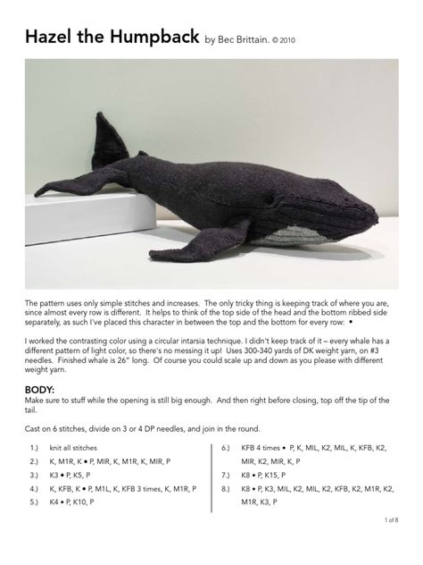 Knitted Whale Pattern Free, Shark Knitting Pattern Free, Whale Knitting Pattern Free, Whale Knitting Pattern, Shark Knitting Pattern, Knitted Whale, Knit Stuffed Animals, Knitting Animals, Whale Plush