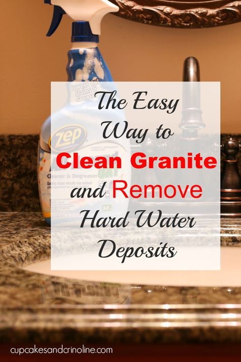 How to clean granite countertops and remove hard water deposits safely. Clean Granite Countertops, Cleaning Granite Countertops, Clean Hacks, How To Clean Granite, Homemade Toilet Cleaner, Clean Baking Pans, Cleaning Painted Walls, Deep Cleaning Tips, Hard Water Stains