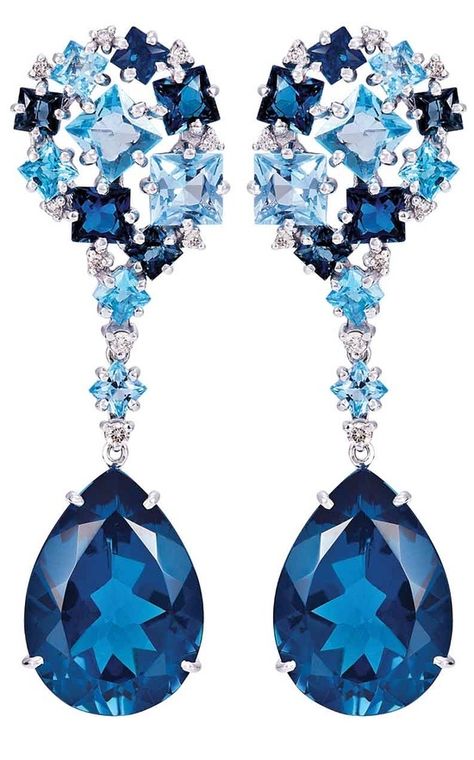 Jewels / karen cox. Jewellery Trends, Diamonds Earrings, International Jewelry, Blue Stones, Harry Winston, Blue Jewelry, I Love Jewelry, Precious Gems, Gorgeous Jewelry