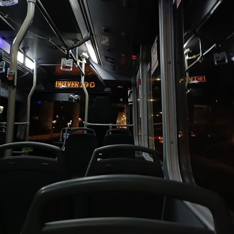 night bus rides aesthetic dark Bus Aesthetic Pic, Bus Cinematography, Bus Ride Aesthetic Night, Bus Seat Aesthetic, Night Adventures Aesthetic, Runaway Aesthetic Dark, Night Bus Aesthetic, City Bus Aesthetic, Night Shift Aesthetic