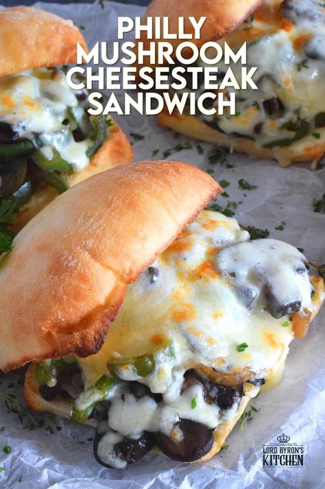 Mushroom Cheesesteak, Mushroom Sandwich Recipes, Tomato Grilled Cheese, Steak Skewers, Cheesesteak Sandwich, Teriyaki Steak, Mushroom Sandwich, Steak Sandwich Recipes, Diner Menu