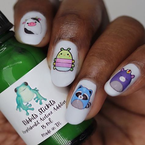 Squishmallow Nail Designs, Squishmallow Nail Art, Squishmallows Nails, Squishmellow Nails, Squishmallow Nails, Kid Nails Designs, Kids Nail Art Designs, Summer Holiday Nails