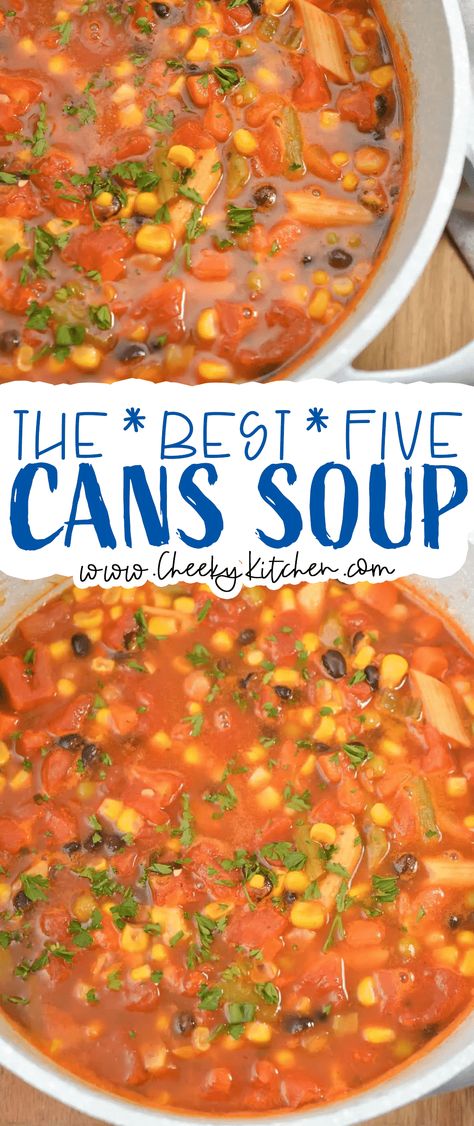 5 Cans Soup Soup Made With Canned Ingredients, 7 Can Soup Recipes Slow Cooker, Vegetable Soup Recipes Using Canned Vegetables, 7 Can Soup Slow Cooker, 2 X 4 Soup Recipe, Vegetable Soup From Cans, Canned Veg All Recipes, Canned Veggie Soup, 6 Can Soup