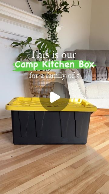 Carlie Willis | Outdoor Family Adventure on Instagram: "Camping season is right around the corner 🏕️   Share this with your camping buddy as a reminder 🤙🏻  . Family of 5 camping gear | family camping | camp kitchen gear box |   . #camping #familycamping #familyof5 #tentcamping #campingwithkids #campgear #campbox #campingcanada #campinggear #campinggearbox #campkitchen" Camping Kitchen Box Diy, Camp Set Up Ideas Campsite, Camping Kitchen Organization, Camping Organization Ideas, Camping Kitchen Box, Camping Storage Ideas, Camping Setup Ideas, Camp Kitchen Box, Camping Buddy