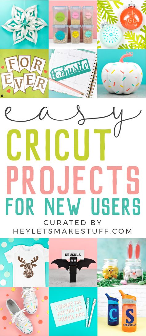 New to using your Cricut? These easy Cricut projects for beginners are the perfect place to start! Get your feet wet with these fun but simple Cricut crafts using your Cricut Explore Air 2 or Cricut Maker machine. Cricut Explore One For Beginners, Cricut Maker Projects For Beginners, Beginner Cricut Explore 3 Projects, Beginner Cricut Maker Projects Free, Cricut Explorer 3 Projects Beginner, Beginners Cricut Projects, Cricut Expression 2 Projects, Crafts Made With Cricut, Easy Circuit Projects