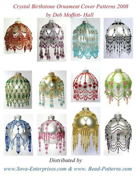 Sova Bead Ornaments Diy, Jeweled Christmas Ornaments, Beaded Ornaments Diy, Beaded Christmas Decorations, Beaded Ornament Covers, Ornament Pattern, Beaded Christmas Ornaments, Christmas Ornament Pattern, Christmas Bead