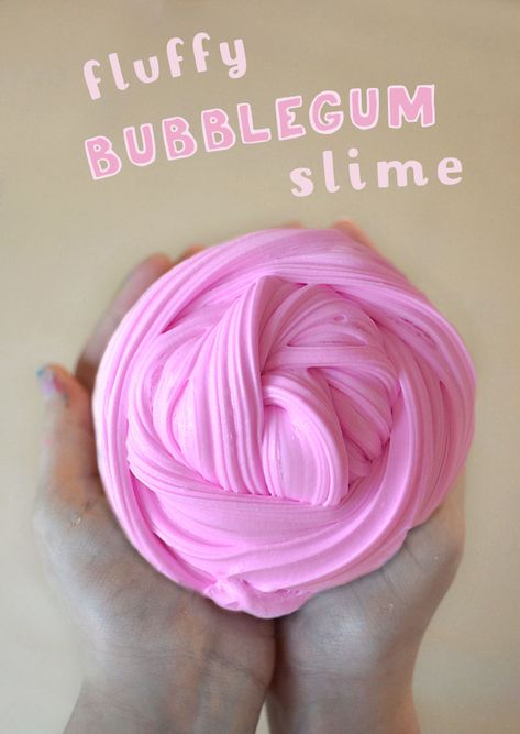 Make this smooth and fluffy slime with shaving cream and glue. Slime Without Shaving Cream, Shaving Cream And Glue, Slime With Shaving Cream, Sensory Recipes, Bubblegum Slime, Magic Slime, Crafts Slime, Fluffy Slime Recipe, Slime Ideas