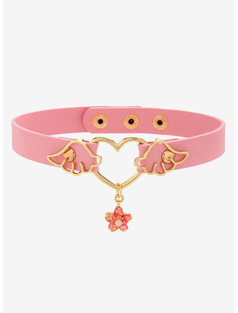 Leather Choker Necklace, Kawaii Jewelry, Heart Choker, Kawaii Fashion Outfits, Kawaii Accessories, Mismatched Earrings, Leather Chokers, Cute Accessories, Accessories Jewelry Necklace