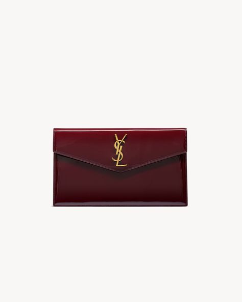 UPTOWN pouch in patent leather | Saint Laurent | YSL.com Baguette Bags, Red Accessories, Shades Of Red, Small Leather Goods, Dark Red, Red Wine, Patent Leather, Yves Saint Laurent, Saint Laurent