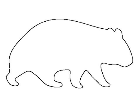 Wombat pattern. Use the printable outline for crafts, creating stencils, scrapbooking, and more. Free PDF template to download and print at http://patternuniverse.com/download/wombat-pattern/ Aboriginal Craft, Aboriginal Art For Kids, Wildlife Week, Morning Baskets, Printable Outline, Animal Stencils, Australia Crafts, Coloring Crafts, Aboriginal Education