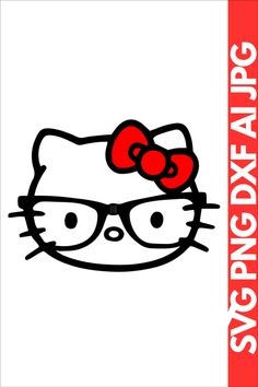 Hello Kitty SVG: Vinyl Decals for Cricut Cricut Hello Kitty Svg, Hello Kitty Cricut Projects Vinyl Decals, Hello Kitty Shirt Design, Hello Kitty Svg Files Free, Hello Kitty Cricut, Hello Kitty With Glasses, Nerd Hello Kitty, Hello Kitty Glasses, Hello Kitty Svg