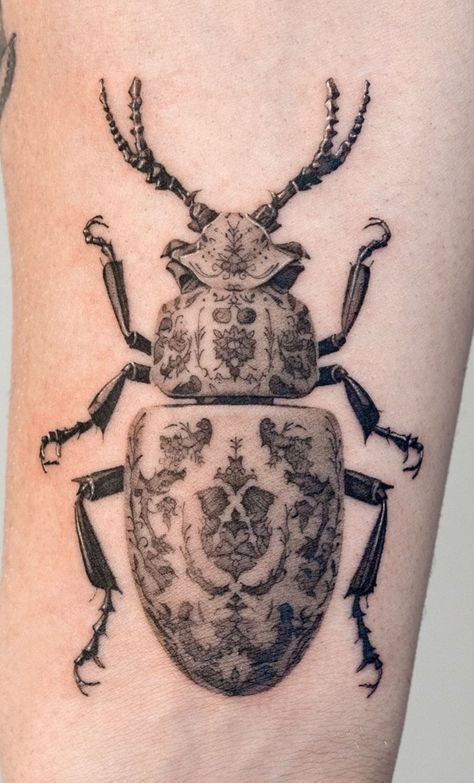 Beetle Tattoo, Tato Minimal, Bug Tattoo, Insect Tattoo, Tattoo Magazine, Ornamental Tattoo, Gorgeous Tattoos, Tattoo Portfolio, Real Tattoo