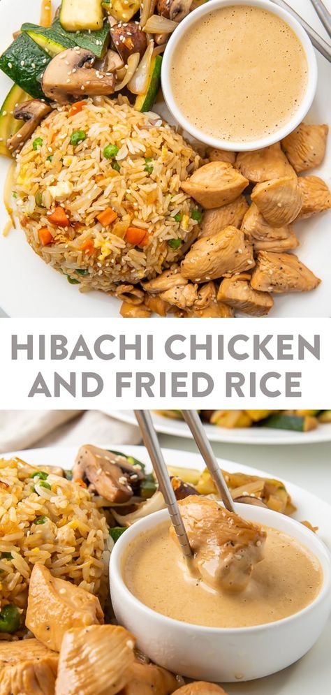 Rice Dinner Recipes, Fried Rice Dinner, Chicken With Fried Rice, Hibachi Recipes, Hibachi Chicken, Resepi Ayam, Rice Recipes For Dinner, Rice Dinner, One Pot Dinners