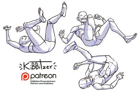 Falling reference sheet -PREVIEW- | kibbitzer on Patreon Poses Falling, Drawing Body Poses, 캐릭터 드로잉, Gesture Drawing, Human Poses Reference, Poses References, Character Poses, Figure Drawing Reference, Anatomy Reference