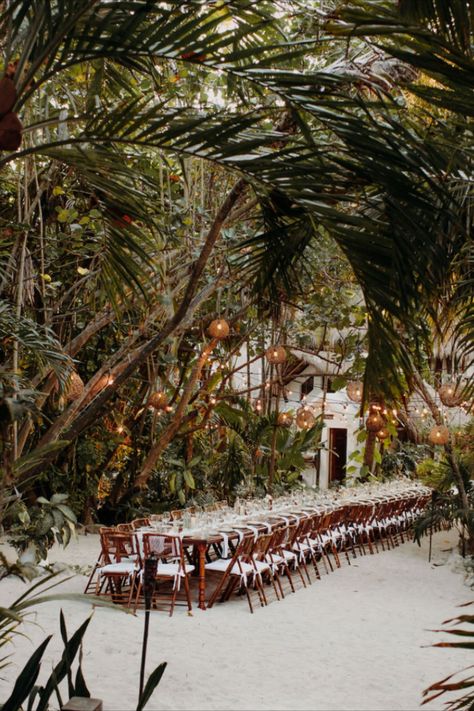 Tulum Jungle Wedding, Jungle Beach Wedding, Tulum Style Wedding, Tulum Destination Wedding, Tulum Wedding Decor, Wedding Long Table, Tulum Mexico Wedding, Rainforest Wedding, Chill Wedding