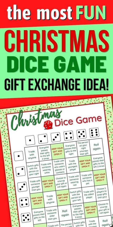 Christmas Dice Exchange Game, Holiday Dice Gift Exchange, Christmas Present Dice Game, Wrapped Christmas Gift Game, Secret Santa Dice Game Gift Exchange, Xmas Party Gifts For Guests, Grinch White Elephant Game, Present Dice Game Christmas Gifts, Christmas Steal A Gift Games