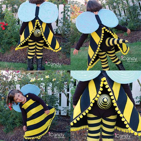 Isn't this adorable! Make a cute little bee with this DIY bumble bee costume tutorial. Bumble Bee Costume Toddler, Bumble Bee Costume Diy, Bee Costume Ideas, Diy Bumblebee Costume, Toddler Bee Costume, Diy Bee Costume, Toddler Bumble Bee Costume, Honey Bee Costume, Bee Costume Diy