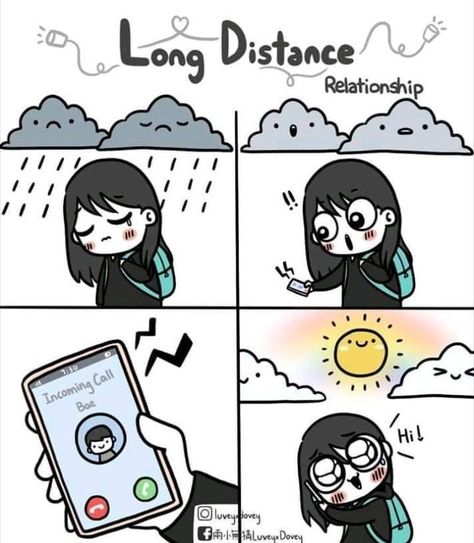 Long Distance Relationship Anime, Funny Bf, Long Distance Love Quotes, Relationship Comics, Birthday Quotes Funny For Him, Distance Love, Cute Couple Comics, Couples Comics, Long Distance Love