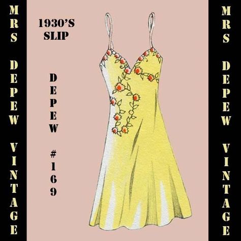 D-A-H Vintage Sewing Pattern 1930s French Slip or Dress in Any Size- PLUS Size Included-169 Lutterloh System, Slip Dress Pattern, Gown Costume, Scale Ruler, Lingerie Patterns, Luxury Sleepwear, Diy Wardrobe, Sewing Lingerie, Kleidung Diy