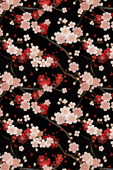 This "Sakura blooming lacquerware raden style pattern - Japanese cherry blossom kimono design pattern" design is inspired by the Japanese lacquerware motifs, by the elegant raden technique, obtained with the inlay of mother pearl and by the beautiful kimono patterns. 👘🌸 Click on the link for a list of products with this design. 🇯🇵 Kimono Pattern Design Japanese Prints, Kimono Print Pattern, Sakura Pattern Design, Japanese Kimono Pattern Design, Kimono Design Pattern, Japan Pattern Design, Japanese Flower Design, Kimono Pattern Design, Cherry Blossom Kimono