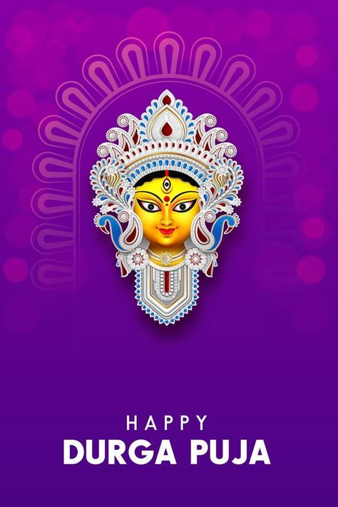 goddess durga face illustration happy durga puja banner social media post template design Durga Puja Banner, Durga Puja Greetings, Durga Puja Image, Durga Puja Wallpaper, Durga Face, Saraswati Photo, Post Template Design, Happy Durga Puja, New Year Wishes Images