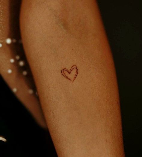 Non Basic Heart Tattoo, Mini Tats Heart, Red Love Tattoo, Tiny Heart Tattoo Shoulder, Two Heart Tattoo Small, Minimalist Tattoo Hip, Mini Tattoos Wrist, Small Love Heart Tattoo, Tiny Shoulder Tattoo