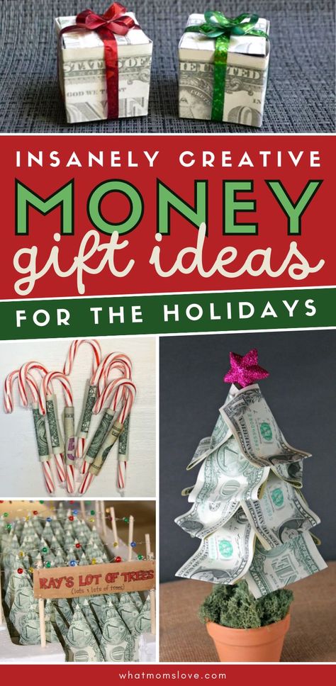 Money Gifts For Teenagers Christmas, Christmas Tree Money Gift Ideas, How To Wrap Money For Christmas Gift, Cash Giving Ideas For Christmas, Giving Money As A Gift Ideas Creative Christmas, Christmas Gift Money Ideas, Money For Gifts Ideas, Give Cash As A Gift Creative Ideas, Ways To Gift Cash For Christmas