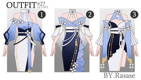 Auction Outfit Ideas, Blue Outfit Adoptables, Genshin Sumeru Outfit Ideas, Honkai Outfit Ideas, Inazuma Outfit Ideas, Liyue Oc Outfit, Adoptable Outfit Female, Anime Witch Outfit, Fantasy Adoptable Outfits