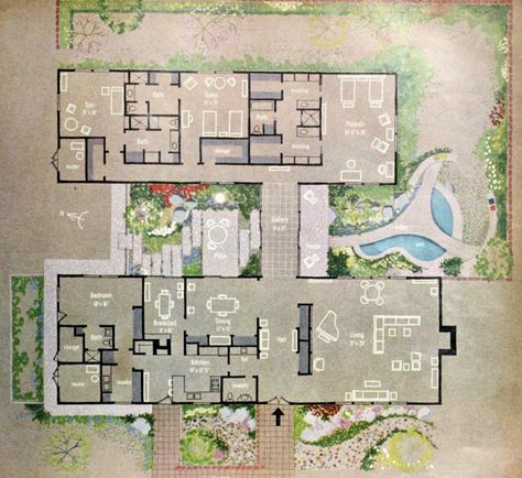 Mcm Floor Plans, Mid Century Modern House Plans Ranch, Midcentury House Plans, Mid Century Modern Floor Plans, Garden Map, Mid Century House Plans, Mid Century Modern Ranch, Mid Century Modern House Plans, Modern House Floor Plans