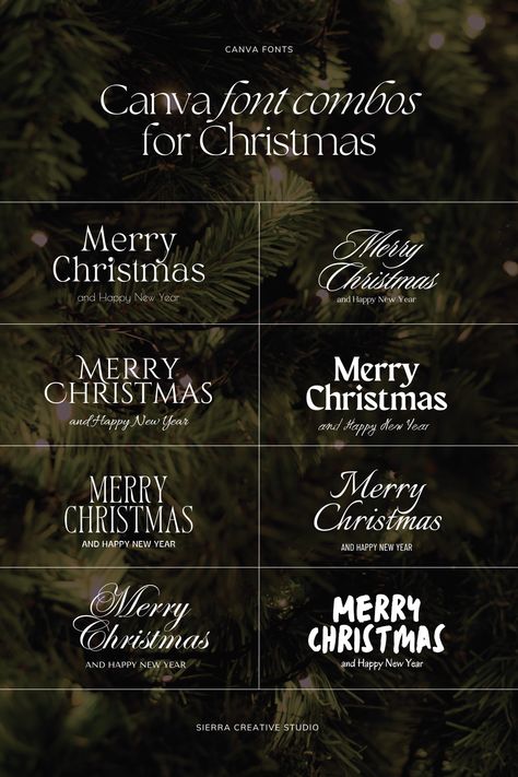 Canva Font Combos for Christmas Christmas Font Pairings, Canva Christmas Cards, Christmas Fonts Canva, Canva Christmas Fonts, Christmas Pubmat, Canva Font Combos, Canva Fonts Free, Christmas Fonts Alphabet, Christmas Branding