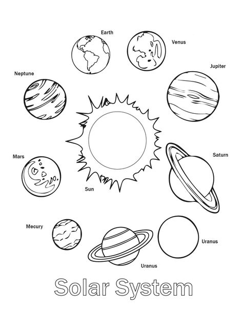 Solar System Planets Worksheet Printable Solar System, Solar System Coloring Pages, Solar System Worksheets, Planet Coloring Pages, Fargelegging For Barn, Tata Surya, Solar System For Kids, Solar System Projects, Planet Colors