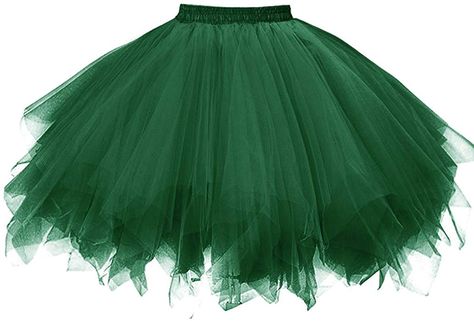 Dresstore Women's Short Vintage Petticoat Skirt Ballet Bubble Tutu Multi-colored Black Green L/XL at Amazon Women’s Clothing store: Tutu Skirt Women, Tulle Petticoat, Petticoat Skirt, Green Tutu, Long Tutu, Vintage Ballet, Layered Tulle Skirt, Bubble Skirt, Dance Skirt