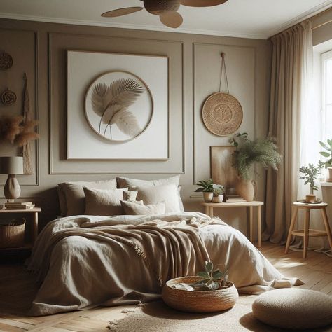 Neutral Bedroom Ideas Natural Modern Bedroom, Bedroom Earth Tones, Cozy Chic Bedroom, Neutral Bedroom Ideas, Peaceful Bedroom, Neutral Bedrooms, Serene Bedroom, Neutral Style, Neutral Bedroom