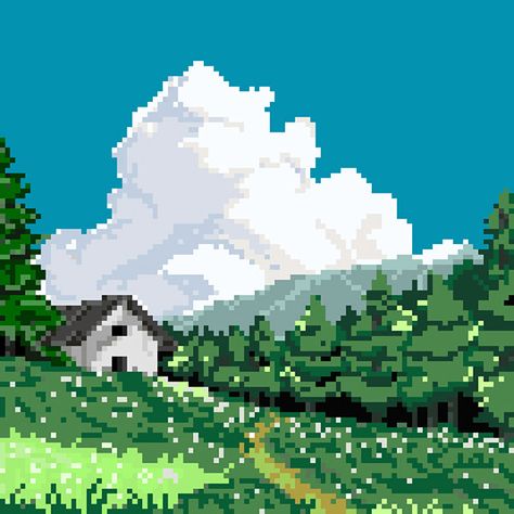 Farm Pixel Art, Love Pixel, Pixel Art Landscape, Art Landscape, Freelancing Jobs, Graphic Design Illustration, Art Illustration, Design Illustration, Pixel Art