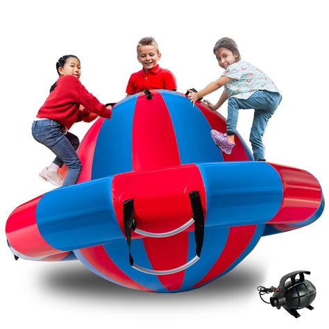 PRICES MAY VARY. 【Giant Inflatable Dome Rocker】The Giant Inflatable Rocker is a fun outdoor & indoor game toy---rolling, tilting, bouncing and climbing. 【Sturdy and Durable】Our inflatable bouncer ball is made of 0.7mm thickened PVC sandwich mesh material, which is safe to use and durable to bring years of fun. The high-elastic surface has a weight-bearing capacity of 660 LBS, while the highly-sealed valve ensures less air leakage and longer play time. 【Easy to Setup】This outdoor toy could blows Backyard Toys, Outdoor Fun For Kids, Teeter Totter, Fun Outdoor Games, Giant Games, Inflatable Bouncers, Outdoor Games For Kids, Giant Inflatable, Popular Toys