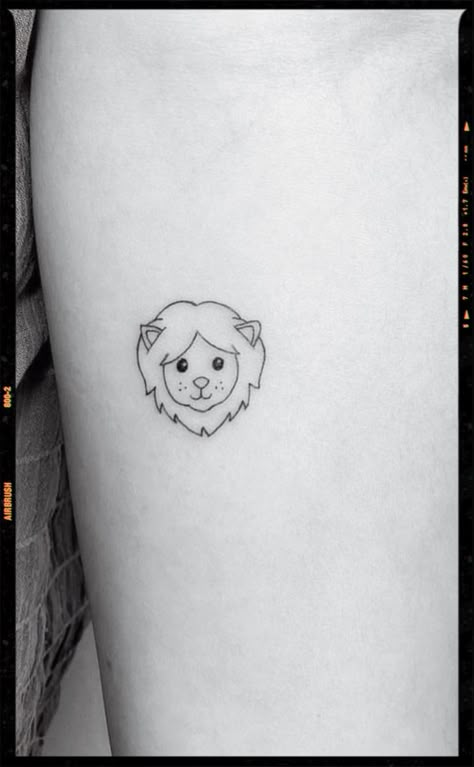 Lion Emoji Tattoo, Lion Doodle Tattoo, Lion Mini Tattoo, Lion Small Tattoo, Lion Minimalist Tattoo, Mini Lion Tattoo, Minimalist Lion Tattoo, Cute Lion Tattoo, Lion Emoji