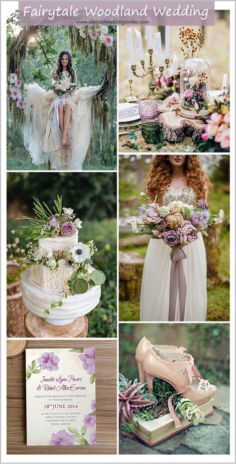 enchanted fairytale woodland and forest wedding colors Faerie Wedding, Popular Wedding Themes, Fairytale Wedding Theme, Themed Wedding Decorations, Wedding Themes Spring, Romantic Wedding Receptions, Enchanted Forest Wedding, Enchanted Wedding, Fairy Wedding