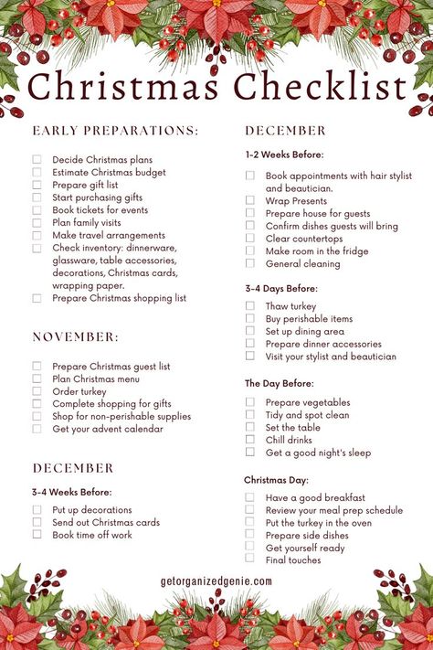 Christmas Preparation Checklist Christmas Planning Checklist, Planner For School, Planning For Christmas, Christmas Planner Printables, Christmas Checklist, Holiday Checklist, Christmas To Do List, Christmas Shopping List, Christmas Prep