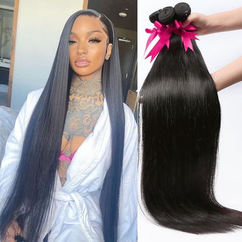 Sew In Wig, Straight Weave, Straight Human Hair Bundles, Weave Hair, Straight Hair Bundles, Virgin Hair Bundles, Quick Weave Hairstyles, Playing With Hair, Human Hair Bundles