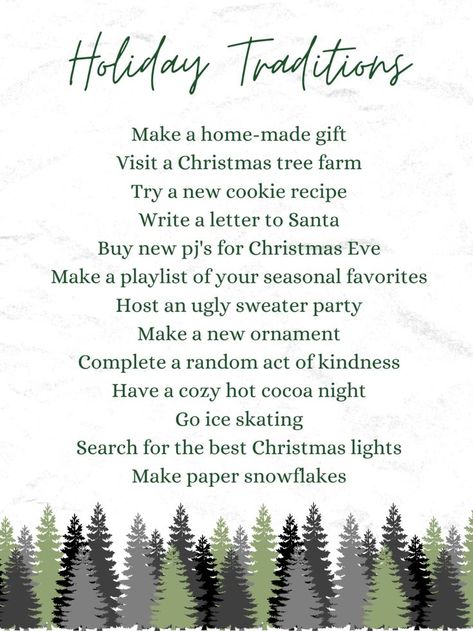 Yule Family Traditions, Holiday Family Traditions To Start, Best Christmas Traditions, Fun Traditions To Start With Kids, Family Christmas Traditions To Start, New Year’s Day Traditions, Christmas Traditions To Start With Baby, Christmas Family Tradition Ideas, Traditions To Start With Kids