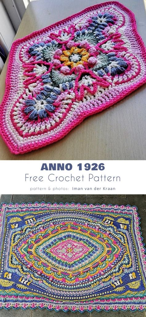 Anno 1926 blanket Mandala Crochet Blanket Free Pattern, Free Crochet Square, Crochet Cal, Scrap Crochet, Memorial Blanket, Afghans Crochet, Crochet Afghan Patterns Free, Crochet Pillow Cover, Pretty Butterfly