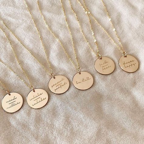 Pause...Sometimes we need a reminder that our present doesn't have to perfect to be beautiful. A reminder that our faith in good, and in ourselves, is greater than fear. #bestill Custom Engraved Necklace, Necklace Simple, Disc Pendant, Disc Necklace, Choose Happy, Copper Metal, Engraved Necklace, Simple Necklace, Mozambique