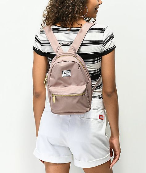 Herschel Mini Backpack Outfit, Herschel Mini Backpack, Mini Backpack Outfit, Bag Hacks, Backpack Outfit, Purple Canvas, Herschel Supply Co, Herschel Supply, Gold Zipper