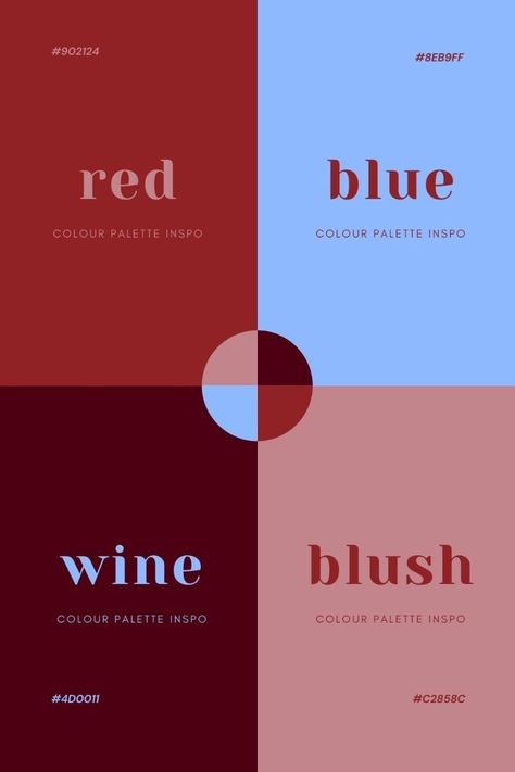 Pink Red And Blue Color Palette, Cherry Colour Palette, Pink Red Blue Color Palette, Color Palette Blue And Red, Red And Blue Colour Palette, Red Pallet Color, Red And Blue Color Palette, Red Color Pallets, Boho Decor Ideas