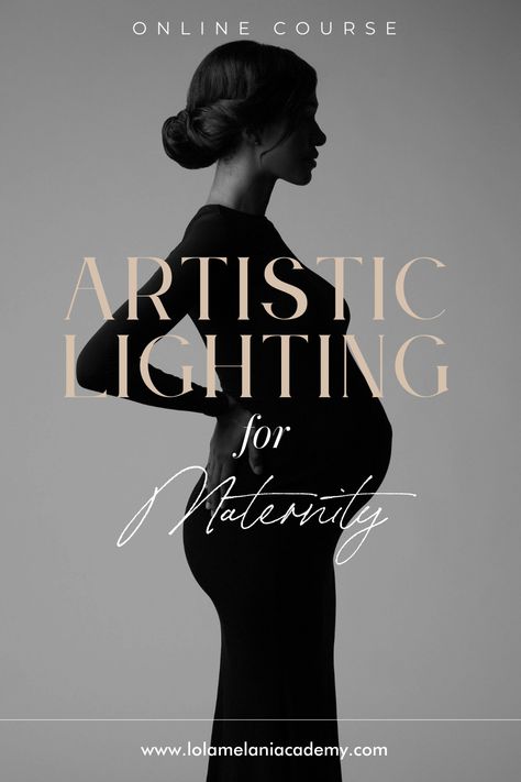 Join Lola in this creative online photography course as she demonstrates how she creates her signature maternity portraits using simple lighting set ups. You will learn how to easily transition from a soft to a more dramatic look while creating a beautiful and diverse gallery for your client. The course also covers simple posing and editing tricks to transform your images into timeless works of art. Artistic Maternity Shoot, Dramatic Maternity Photos, Artistic Maternity Photography, Creative Maternity Shoot, Modern Maternity Shoot, Lola Melani, Pregnancy Images, Maternity Studio Photoshoot, Online Photography Course